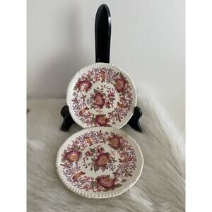 Copeland Spode Spode's Aster Round Antique Plates Set Of Two Chipped Collectible